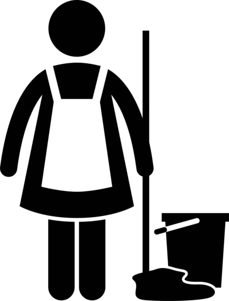 Utländska Maid Agency Stick Figur Piktogram Ikoner — Stock vektor