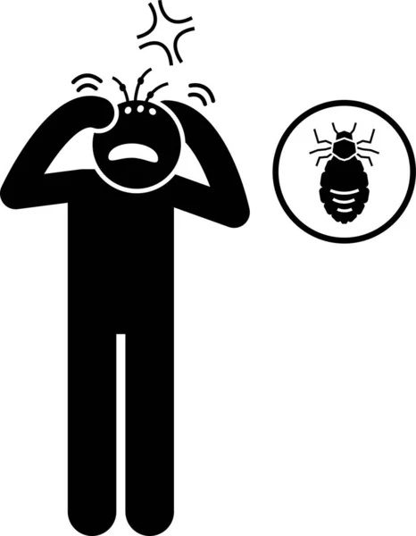 Insekter Och Parasiter Attackerar Biter Och Svider Människor Ikoner Skyltar — Stock vektor