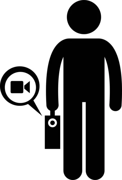 Hidden Spy Camera Secret Video Recording Stick Figure Pictogram Icons — Stock Vector