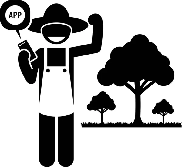 Illustrazione Vettoriale Minimalista Concetto App Agricoltura — Vettoriale Stock