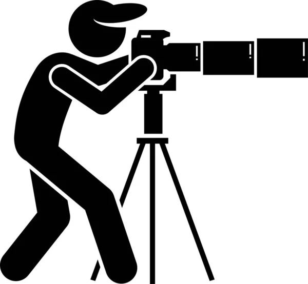 Açık Hava Fotoğrafçılığı Vitesleri Maceraperest Bir Fotoğrafçı Dışarıda Farklı Pozlarda — Stok Vektör