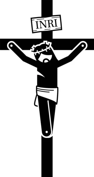 Jesucristo Posturas Básicas Acción Posa Pictograma Icono Stick Figure Set — Archivo Imágenes Vectoriales