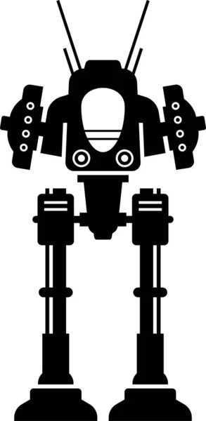 Illustration Vectorielle Minimaliste Robot Mech — Image vectorielle