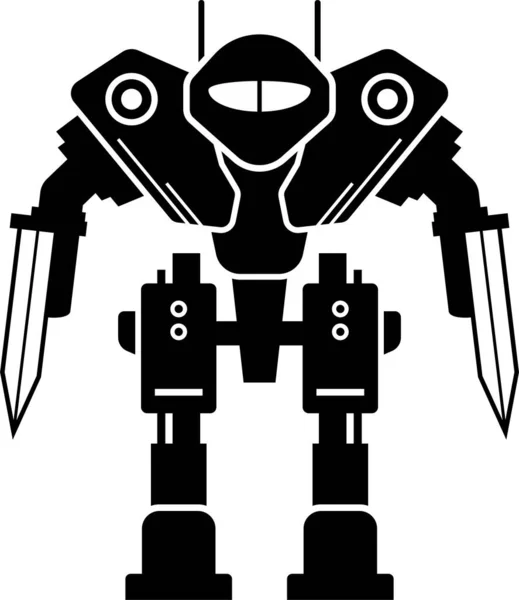 Minimalistyczna Ilustracja Wektora Robota Mech — Wektor stockowy