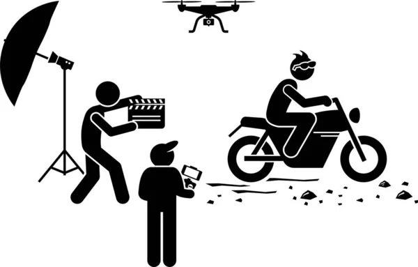 Minimalistyczna Ilustracja Wektora Reklamy Dronów Przy Użyciu Koncepcji — Wektor stockowy