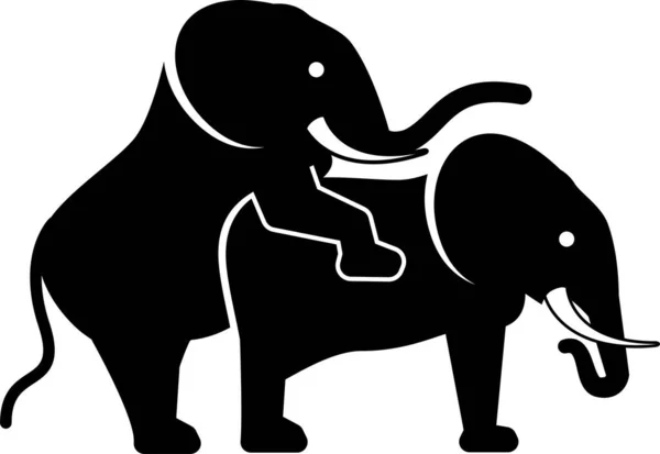 Illustration Vectorielle Minimaliste Éléphant — Image vectorielle
