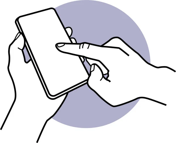 Vector Illustration Hand Holding Smartphone — Stock Vector