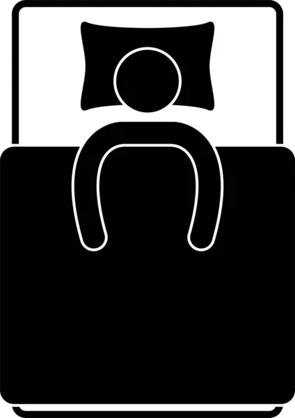 Ilustración Vectorial Minimalista Persona Durmiendo Cama — Vector de stock