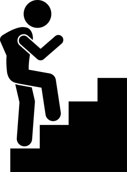 Illustration Vectorielle Minimaliste Homme Homme Montant Les Escaliers — Image vectorielle