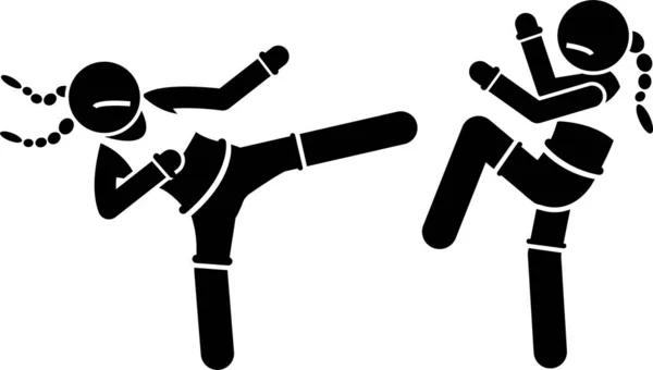複合武道のミニマリズムベクトルイラスト総合格闘技のコンセプト — ストックベクタ