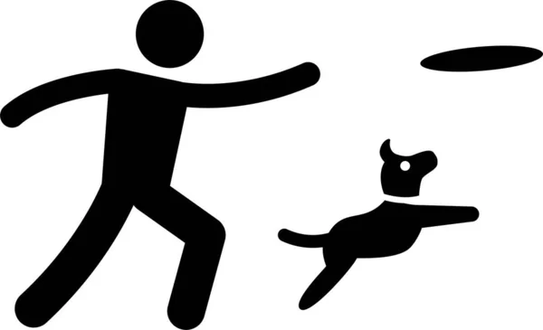 Illustrazione Vettoriale Minimalista Del Concetto Addestramento Del Cane — Vettoriale Stock