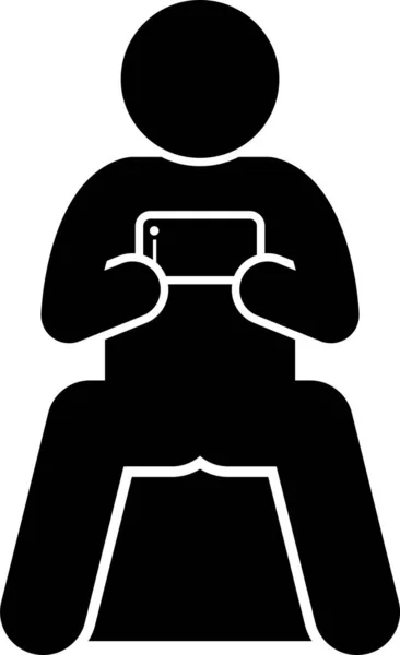 Illustration Vectorielle Minimaliste Homme Utilisant Smartphone — Image vectorielle