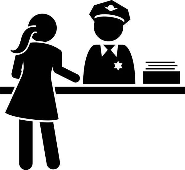 Minimalistyczny Wektor Ilustracji Koncepcji Policji — Wektor stockowy