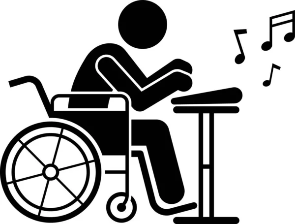 Minimalistyczny Wektor Ilustracji Koncepcji Życia Społecznego Osoby Niepełnosprawnej — Wektor stockowy