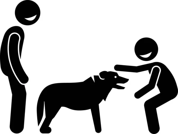 Ilustração Vetorial Minimalista Interagindo Com Animais Alimentação — Vetor de Stock
