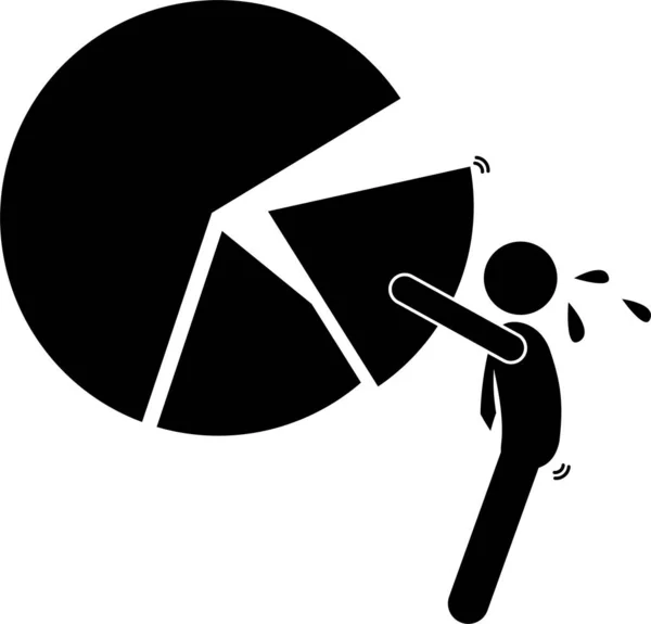 Business Finance Chart Mitarbeiter Arbeiter Geschäftsmann Lösung Icon Symbol Zeichen — Stockvektor