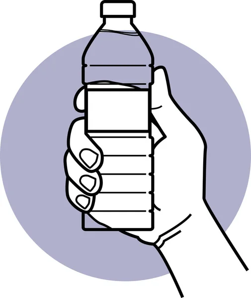 Рука Тримає Пляшку Векторні Ілюстрації — стоковий вектор