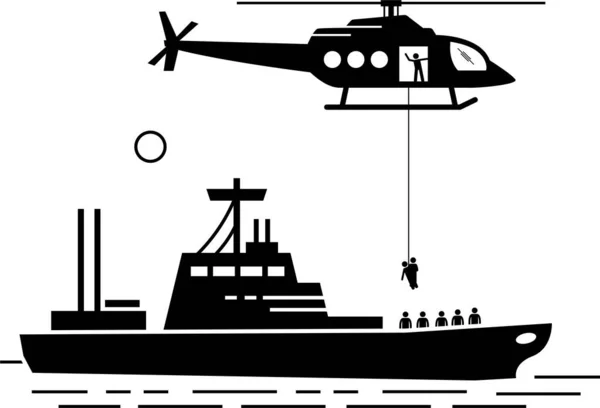 Illustration Vectorielle Minimaliste Concept Opération Sauvetage — Image vectorielle