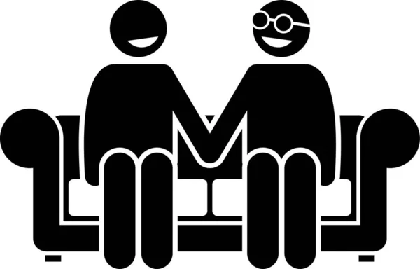 Eşcinsel Çiftlerin Minimalist Vektör Çizimi — Stok Vektör