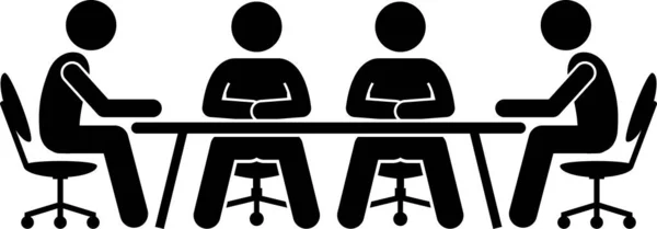 Στελέχη Που Έχουν Αποτελεσματική Και Αποτελεσματική Συνάντηση Και Συζήτηση Επιχειρηματίες — Διανυσματικό Αρχείο