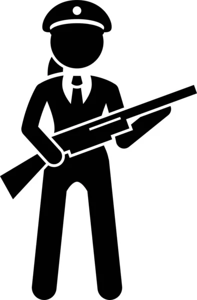 Illustration Vectorielle Minimaliste Une Agente Sécurité Publique — Image vectorielle