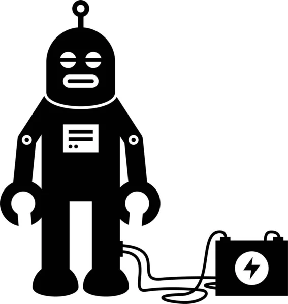 Illustrazione Vettoriale Minimalista Concetto Tecnologia Robot — Vettoriale Stock