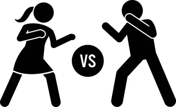 Woman Beating Man Stick Figure Sign Symbols Vector Illustration Female Royalty Free Stock Illustrations