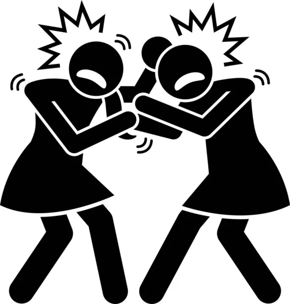 Girls Fighting Cat Fight Stick Figure Vector Illustrations Woman Female Royalty Free Stock Illustrations