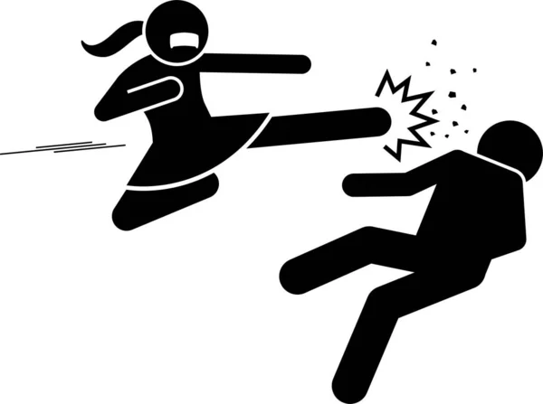 Woman Beating Man Stick Figure Sign Symbols Vector Illustration Female Royalty Free Stock Vectors