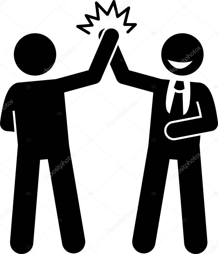 Businessman being a leader. This businessman has leadership skills and he has a lot of friends, networks, admirers, and teammate. The person helps, protect, and leads his associates to success.