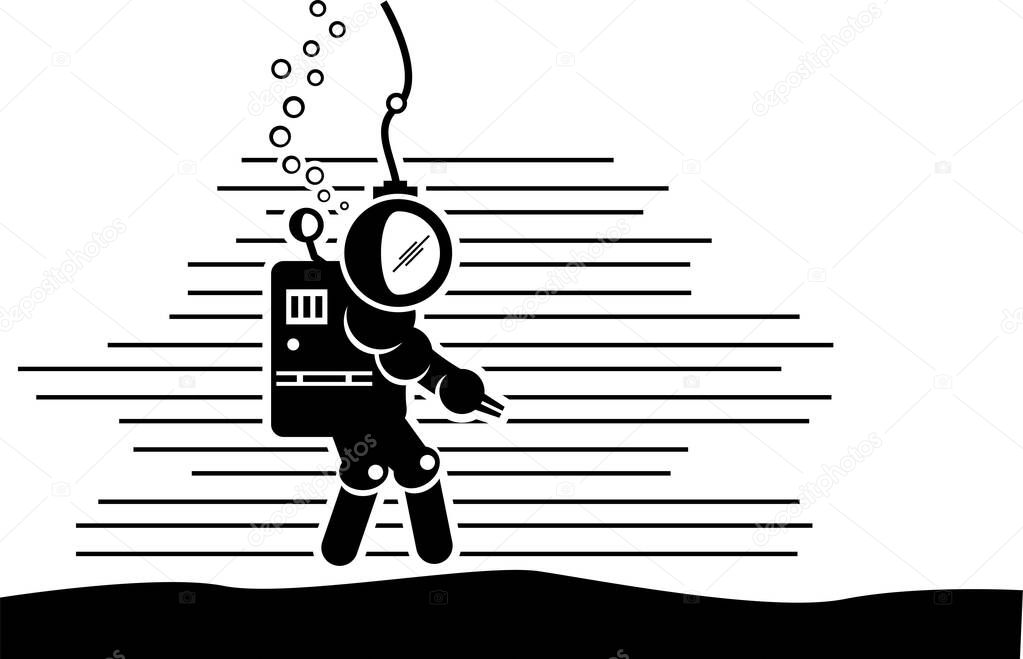 minimalistic vector illustration of diving activities concept 