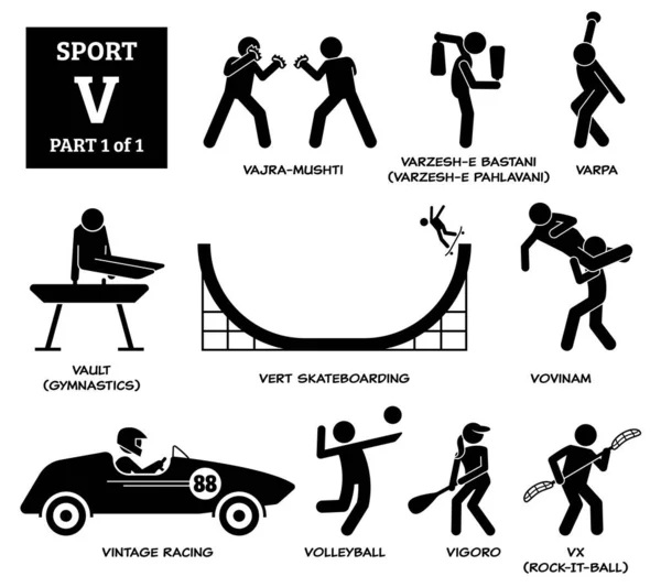 Sport Games Alphabet Vector Icons Pictogram Vajra Mushti Varzesh Bastani Vector Graphics