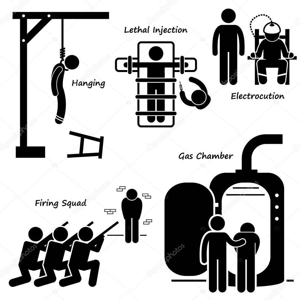 Execution Death Penalty Capital Punishment Modern Methods Stick Figure 