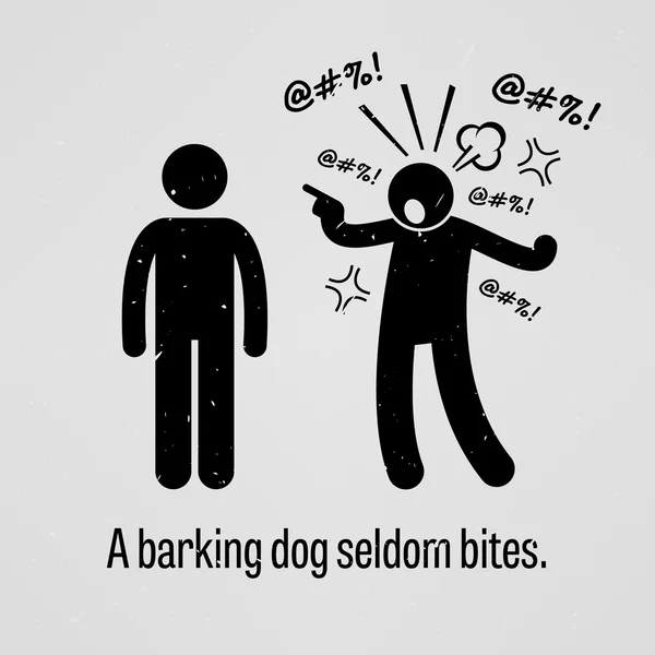 Ein bellender Hund beißt selten — Stockvektor
