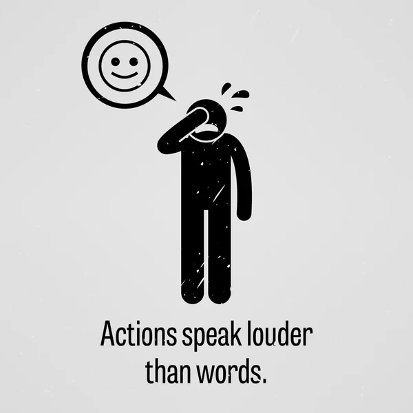 Les actions parlent plus fort que les mots — Image vectorielle