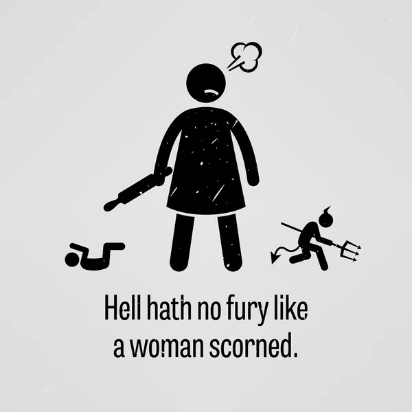 Hell Hath No Fury Like a Woman Scorned — Stok Ilustrasi Hell Hath No Fury Like a Woman Scorned Stok Vektor Bebas Royalti