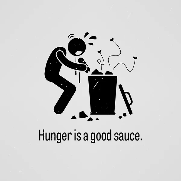 Hunger is a Good Sauce — Stock Vector