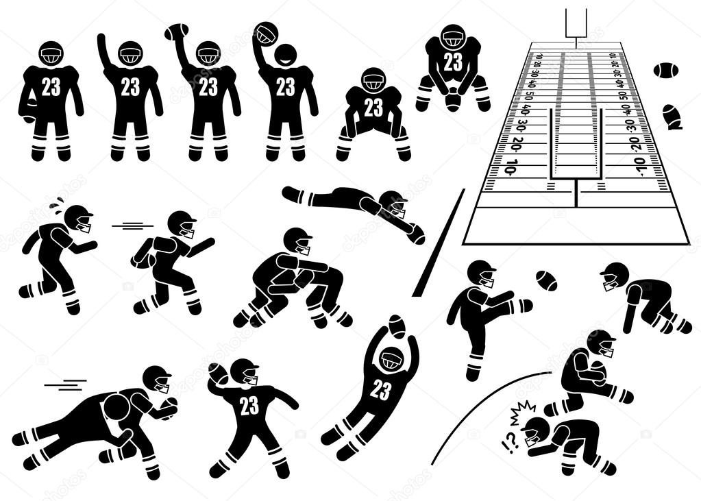 American football cartoons imágenes de stock de arte vectorial |  Depositphotos