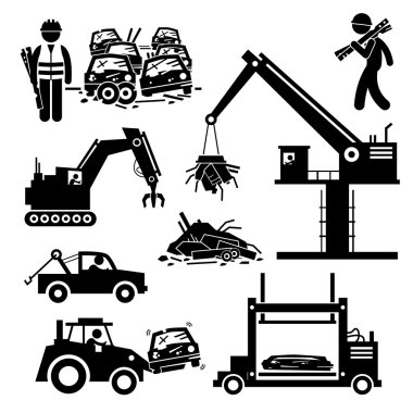 Hurdalık Hurda Metal Çelik Araba Hurda Bahçesi Pictogram