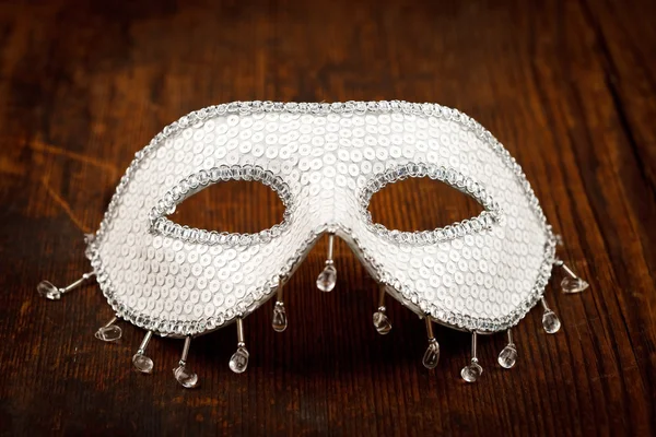 Glittering white mask — Stock Photo, Image