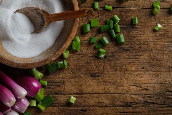 Salt lagring och lök — Stockfoto