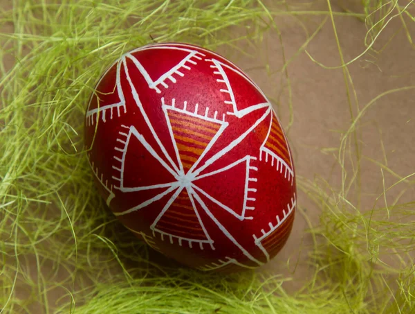 Πασχαλινό Αυγό Είναι Παραδοσιακό Αναμνηστικό Πασχαλινό Φαγητό Ουκρανία Χειροποίητο — Φωτογραφία Αρχείου