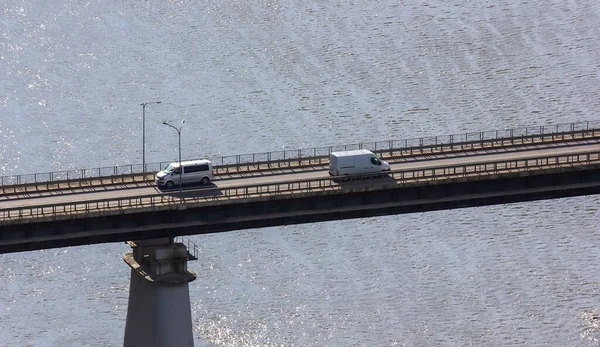 Puente Carretera Sobre Río Vista Superior Cielo Acuático —  Fotos de Stock