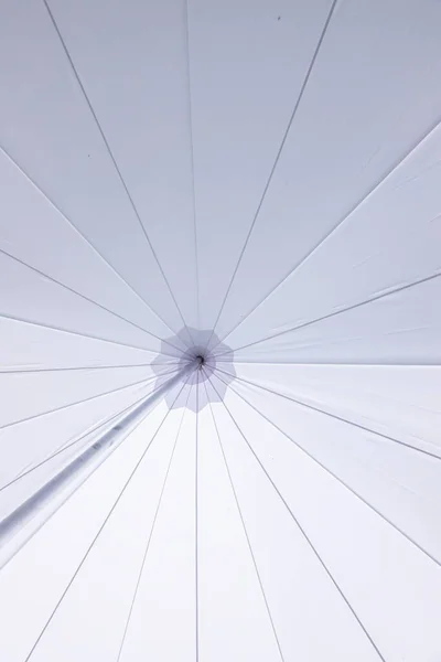 Textuur Van Witte Paraplu Wit Gestreepte Achtergrond — Stockfoto