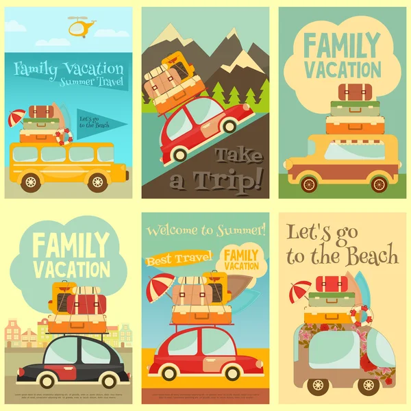 Travel Cards Set — Stock Vector