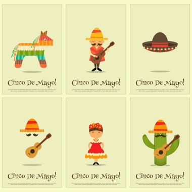 Retro tarzı kümesinde Meksika Mini posterler