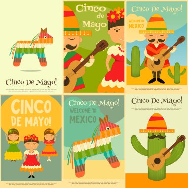 Retro tarzı kümesinde Meksika Mini posterler