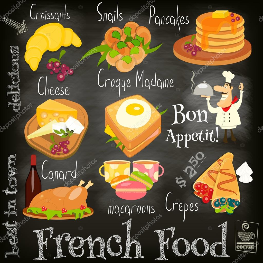 French Food Menu — Stock Vector © elfivetrov #102696476