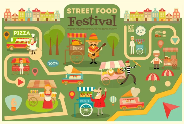 Фестиваль уличной еды — стоковый вектор