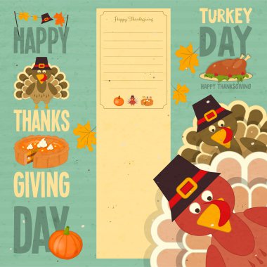 Mutlu Şükran günü kartı